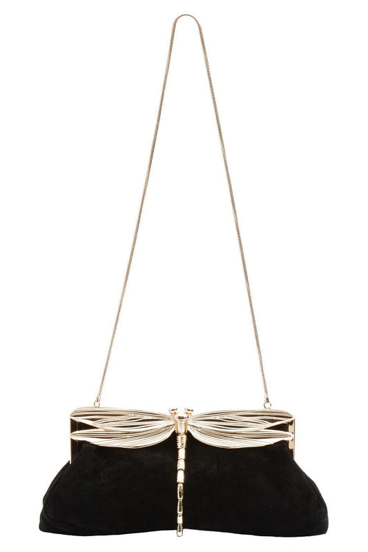 Lula Dragonfly Clutch Bag-BLACK-HANDBAGCLUTCHES-SIMKHAI