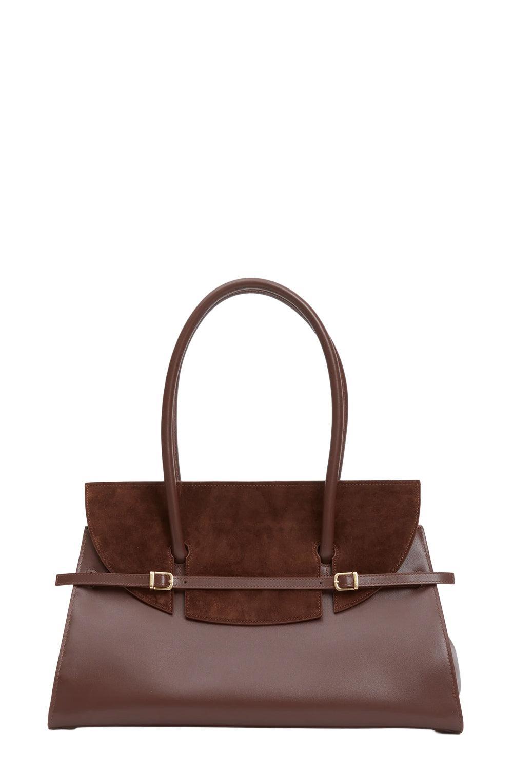 River Suede Shoulder Bag - Cacao-CACAO-HANDBAGSHOULDER-SIMKHAI