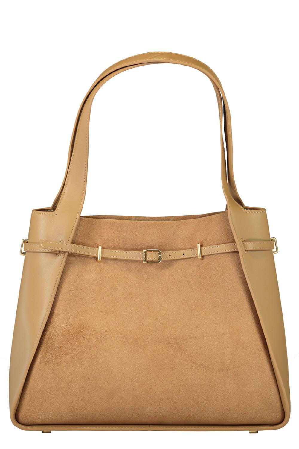 Cleo Suede Tote-CAMEL-HANDBAGTOTES-SIMKHAI