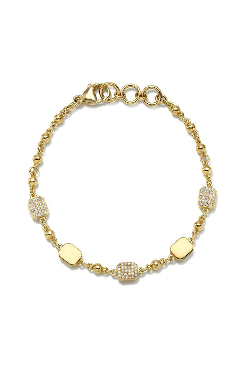 SINGLE STONE-5 Stone Seralina Bracelet-YELLOW GOLD