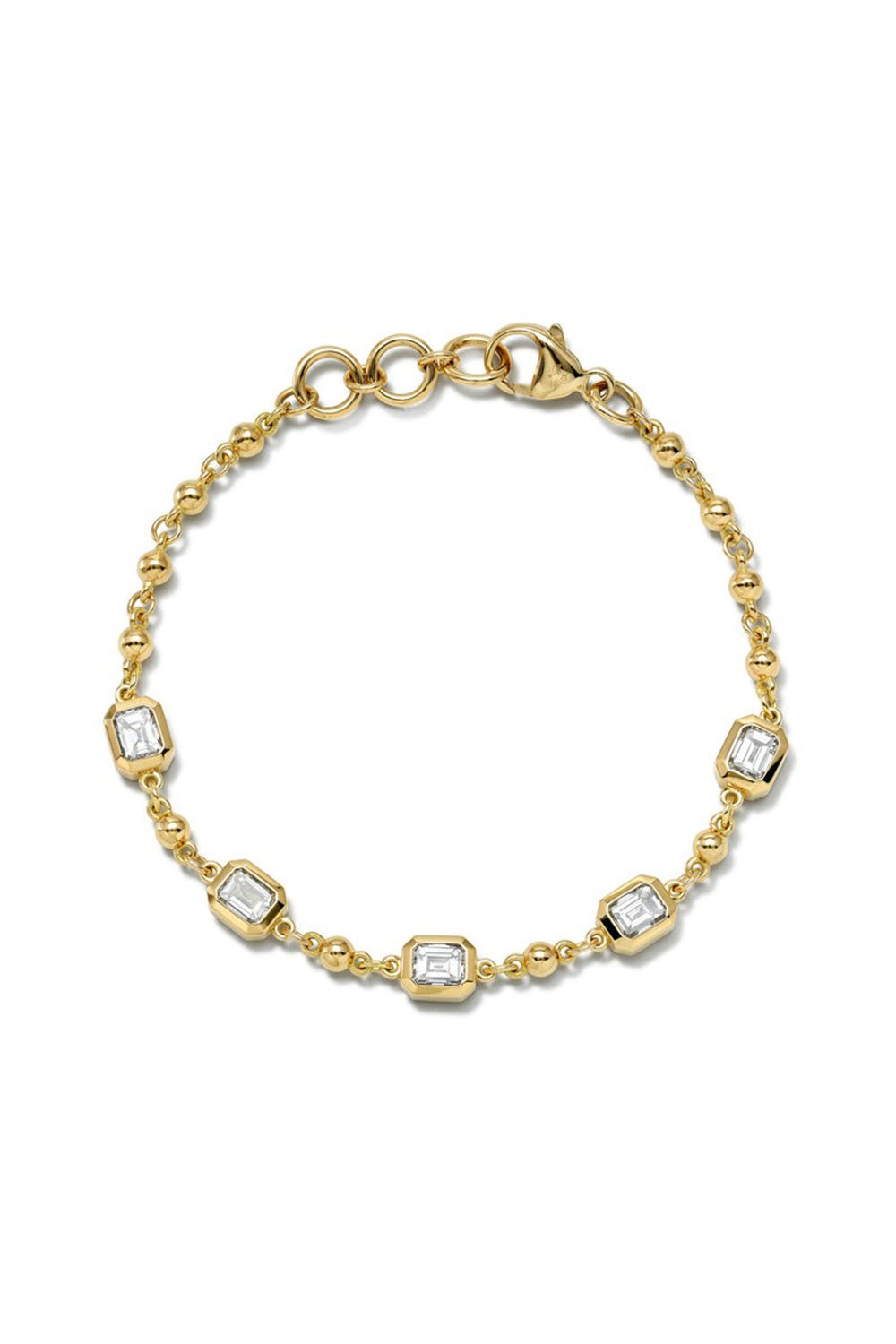 SINGLE STONE-5 Stone Seralina Bracelet-YELLOW GOLD