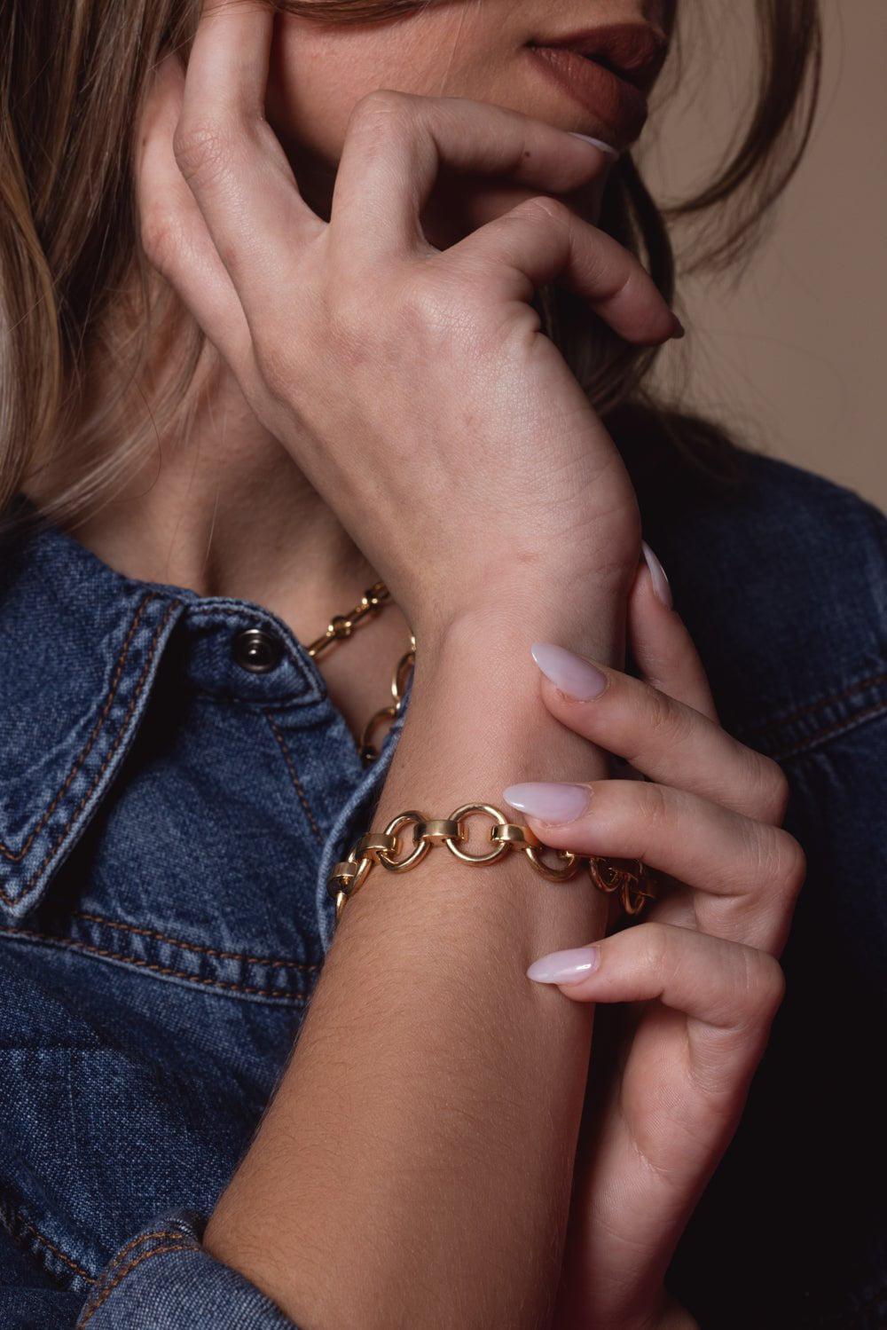SINGLE STONE-Astrid Plain Bracelet-YELLOW GOLD