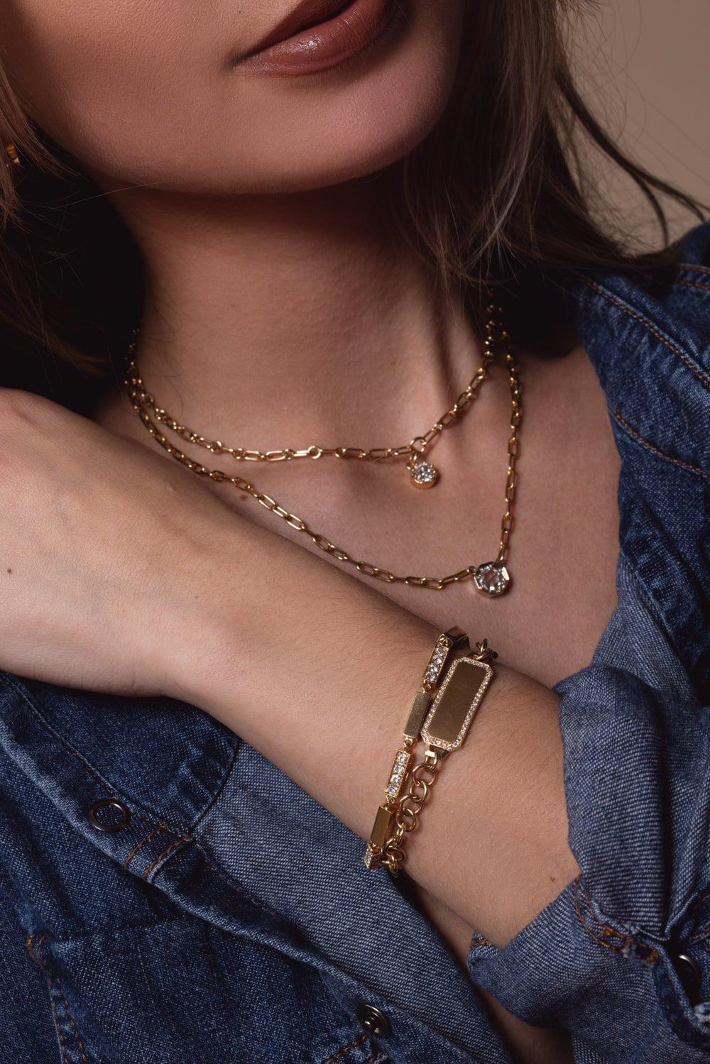 SINGLE STONE-Giana Bracelet-YELLOW GOLD