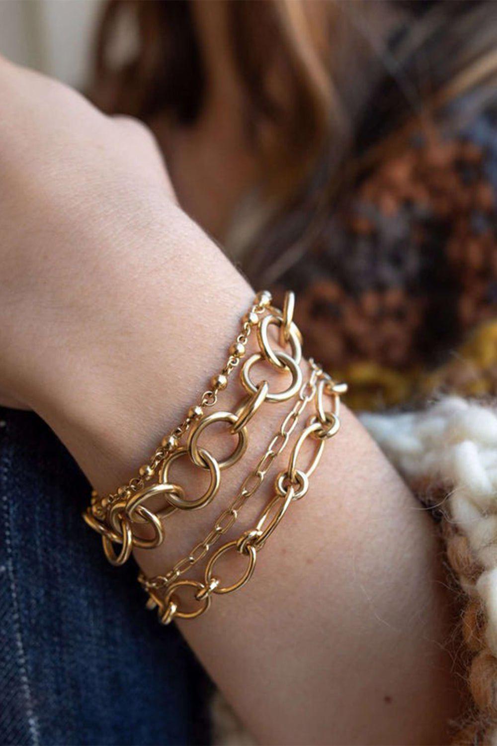 SINGLE STONE-Club Bracelet-YELLOW GOLD