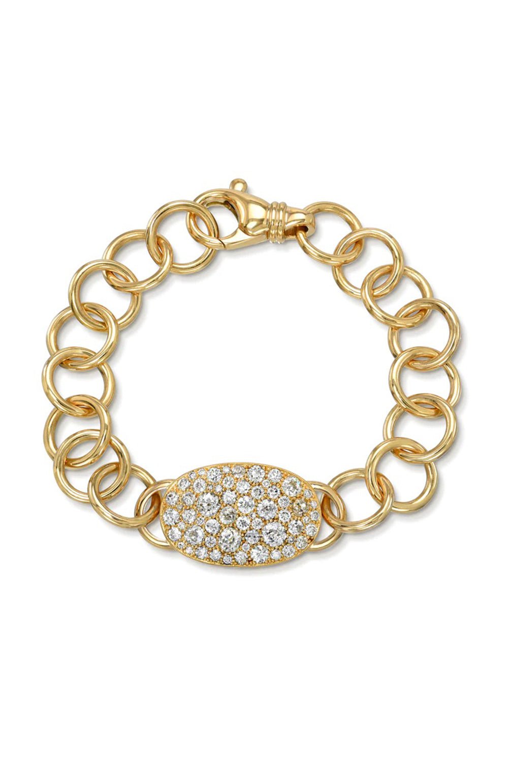 SINGLE STONE-Cobblestone Club Link Bracelet-YELLOW GOLD