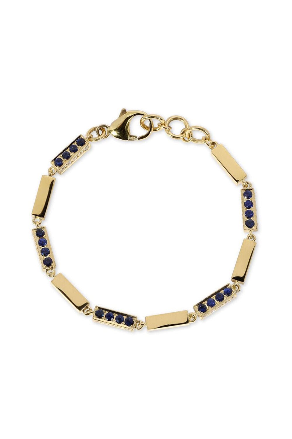 SINGLE STONE-Giana Blue Sapphire Bracelet-YELLOW GOLD