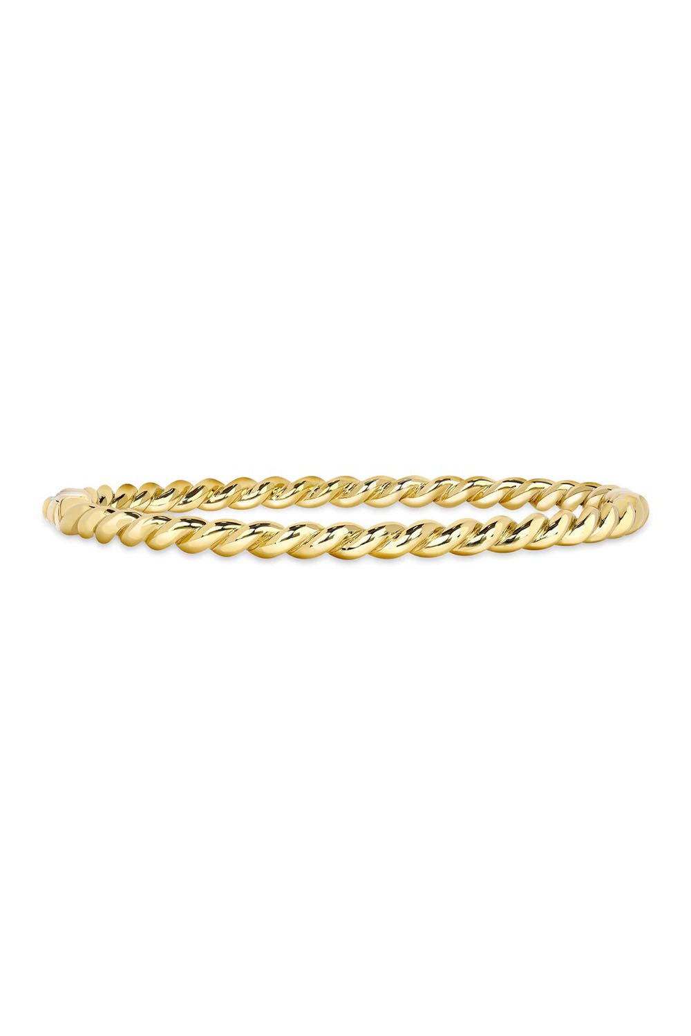 SINGLE STONE-Lara Bangle Bracelet-YELLOW GOLD