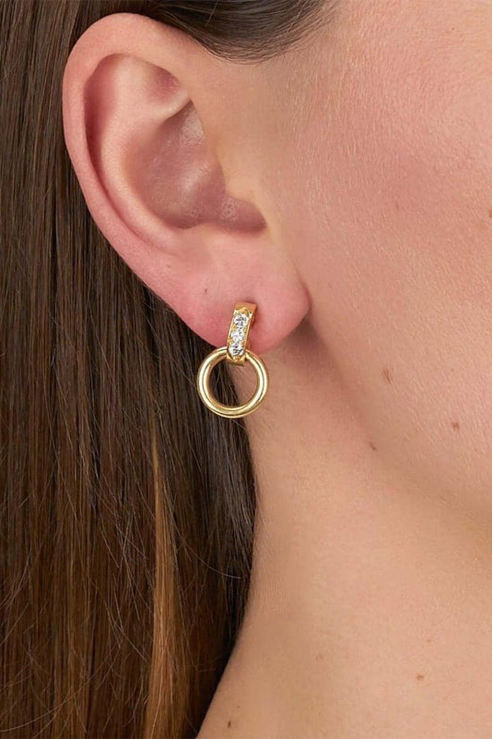 SINGLE STONE-Astrid Hoop Earrings-YELLOW GOLD