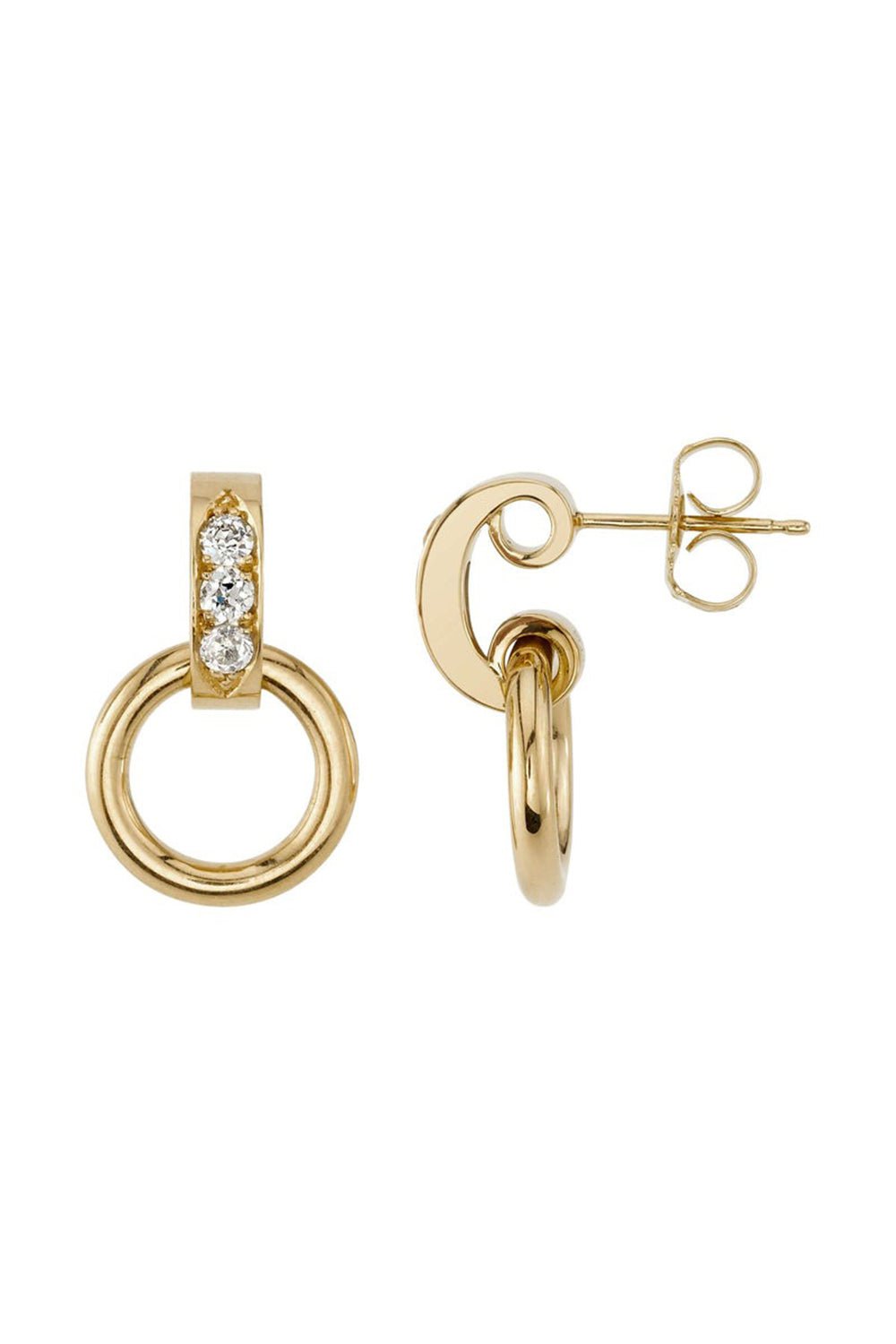 SINGLE STONE-Astrid Hoop Earrings-YELLOW GOLD