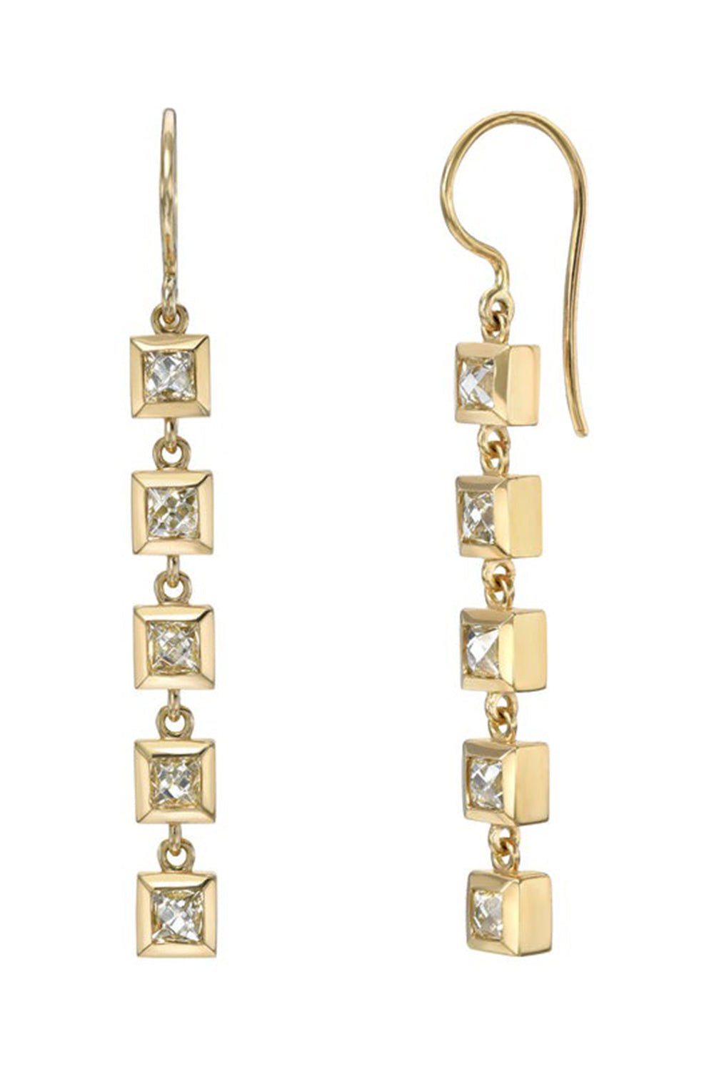 SINGLE STONE-Karina Duster Earrings-YELLOW GOLD