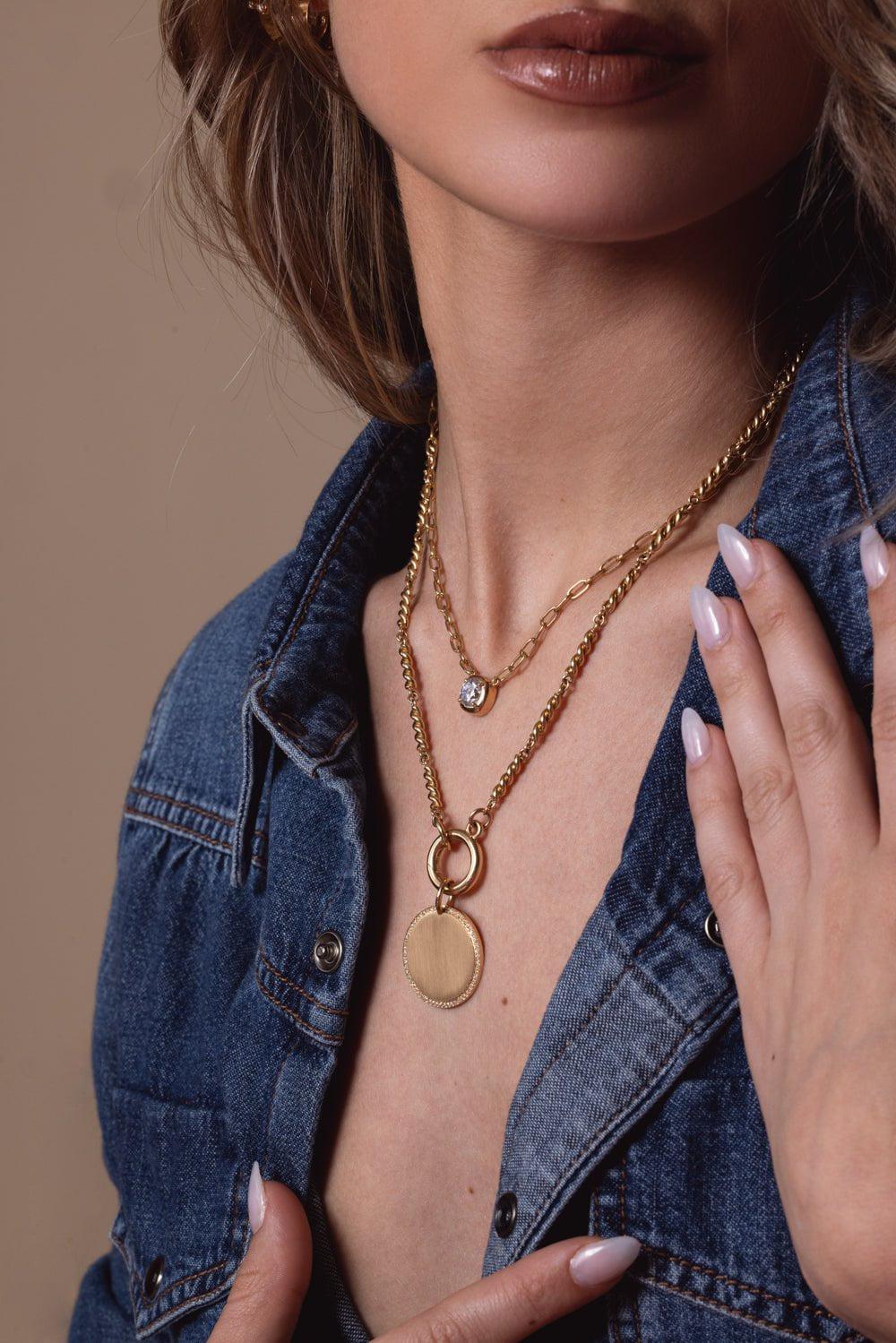 SINGLE STONE-Cori Necklace-YELLOW GOLD
