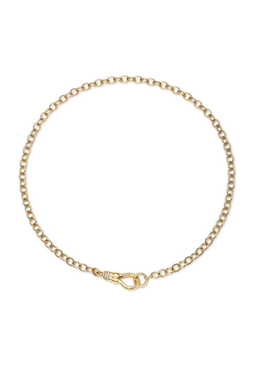 SINGLE STONE-Evren Charm Necklace-YELLOW GOLD