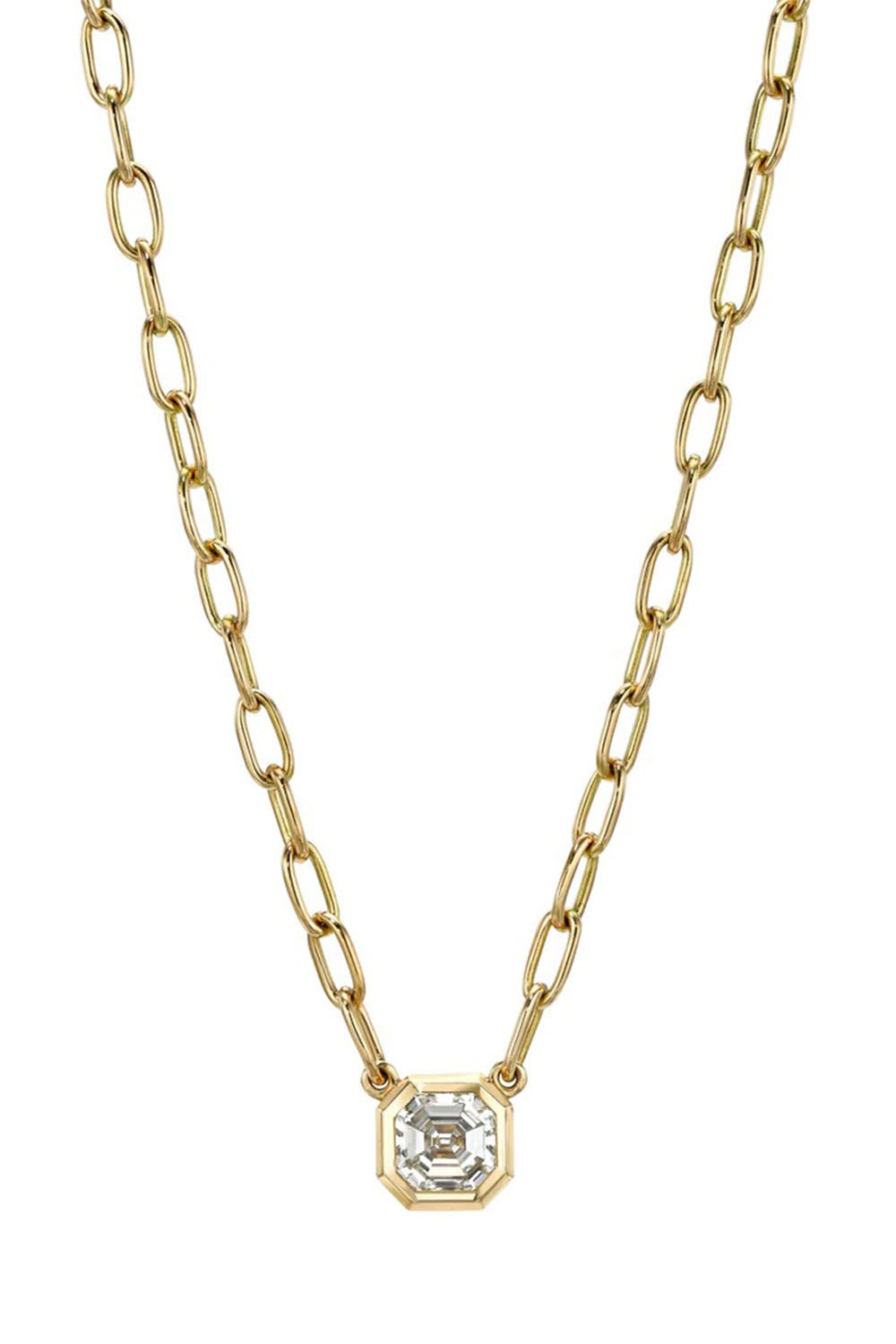 SINGLE STONE-Teddi Necklace-YELLOW GOLD