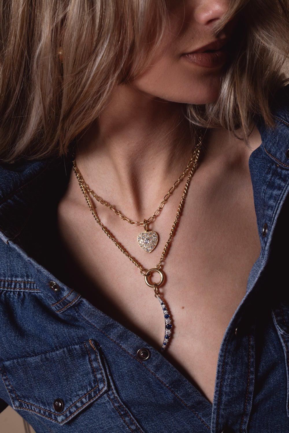 SINGLE STONE-Lo Necklace-YELLOW GOLD