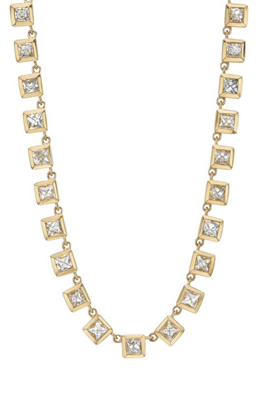 SINGLE STONE-Karina Riviera Necklace-YELLOW GOLD