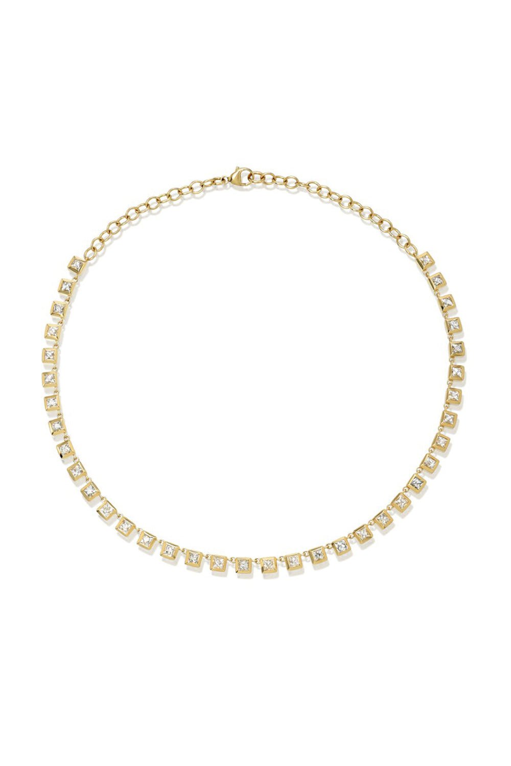 SINGLE STONE-Karina Riviera Necklace-YELLOW GOLD