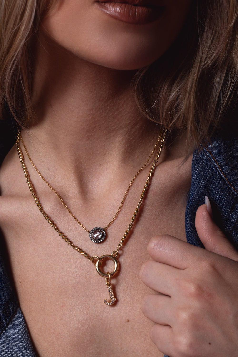 SINGLE STONE-Kendall Necklace-YELLOW GOLD