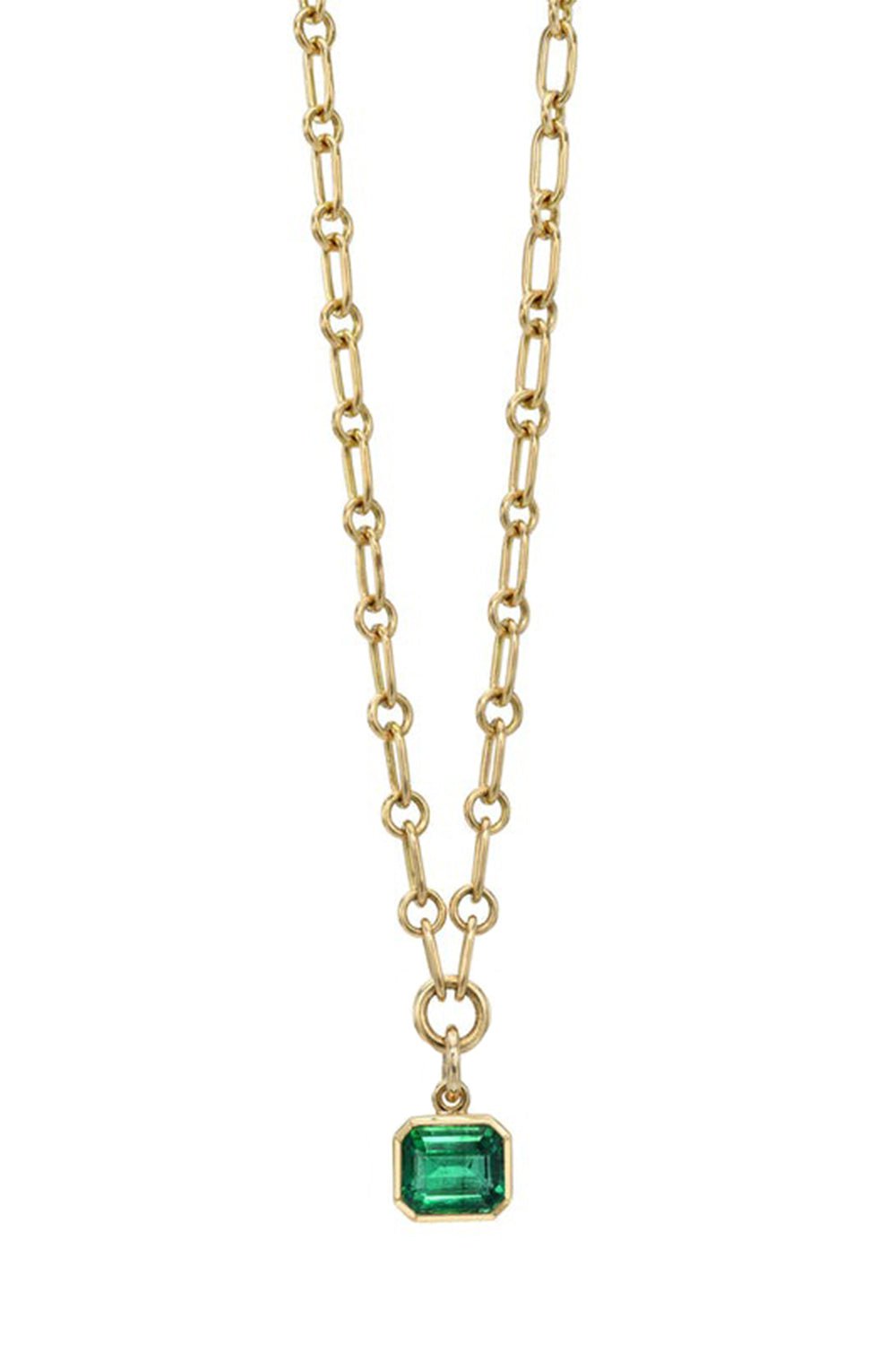SINGLE STONE-Leah Drop Necklace-YELLOW GOLD