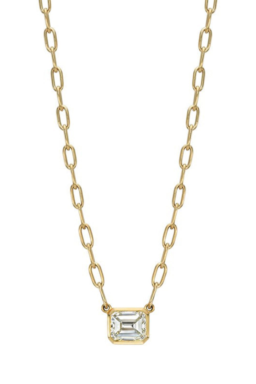 SINGLE STONE-Leah Necklace-YELLOW GOLD