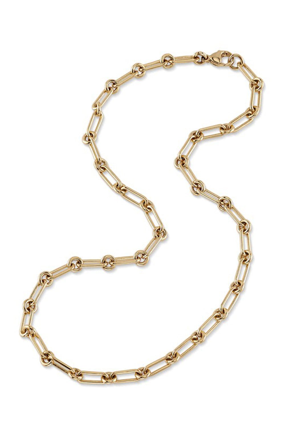 SINGLE STONE-Lo Chain Necklace-YELLOW GOLD