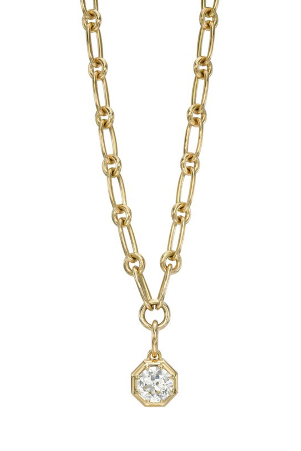 SINGLE STONE-Lola Necklace-YELLOW GOLD