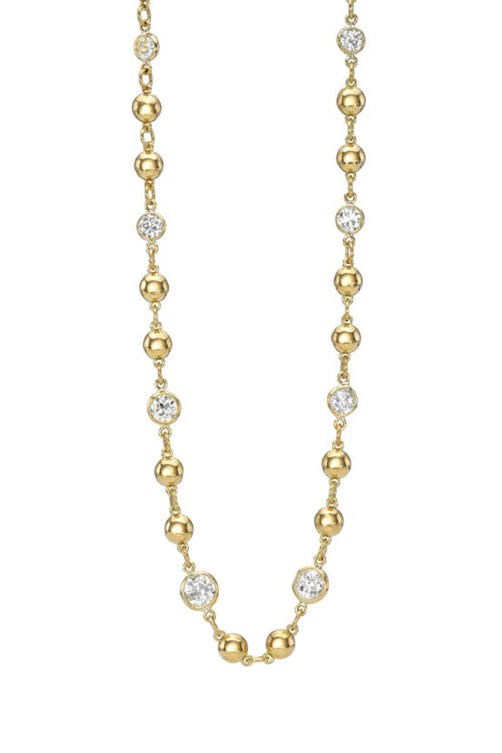 SINGLE STONE-Mirella Diamond Necklace-YELLOW GOLD