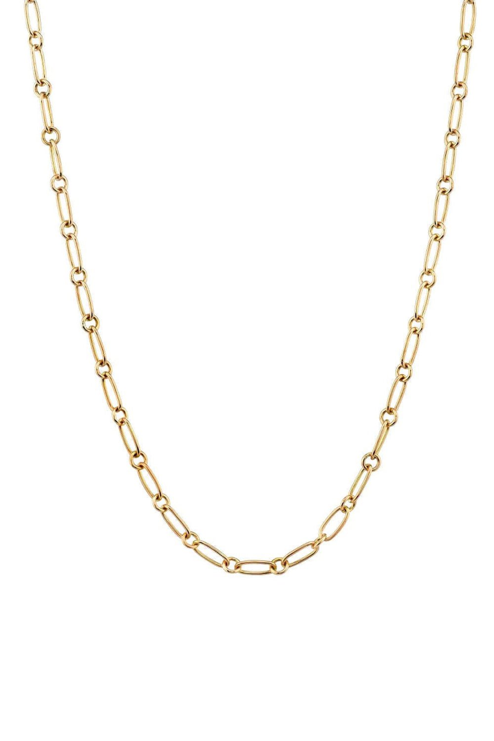 SINGLE STONE-Lo Mini Chain Necklace-YELLOW GOLD