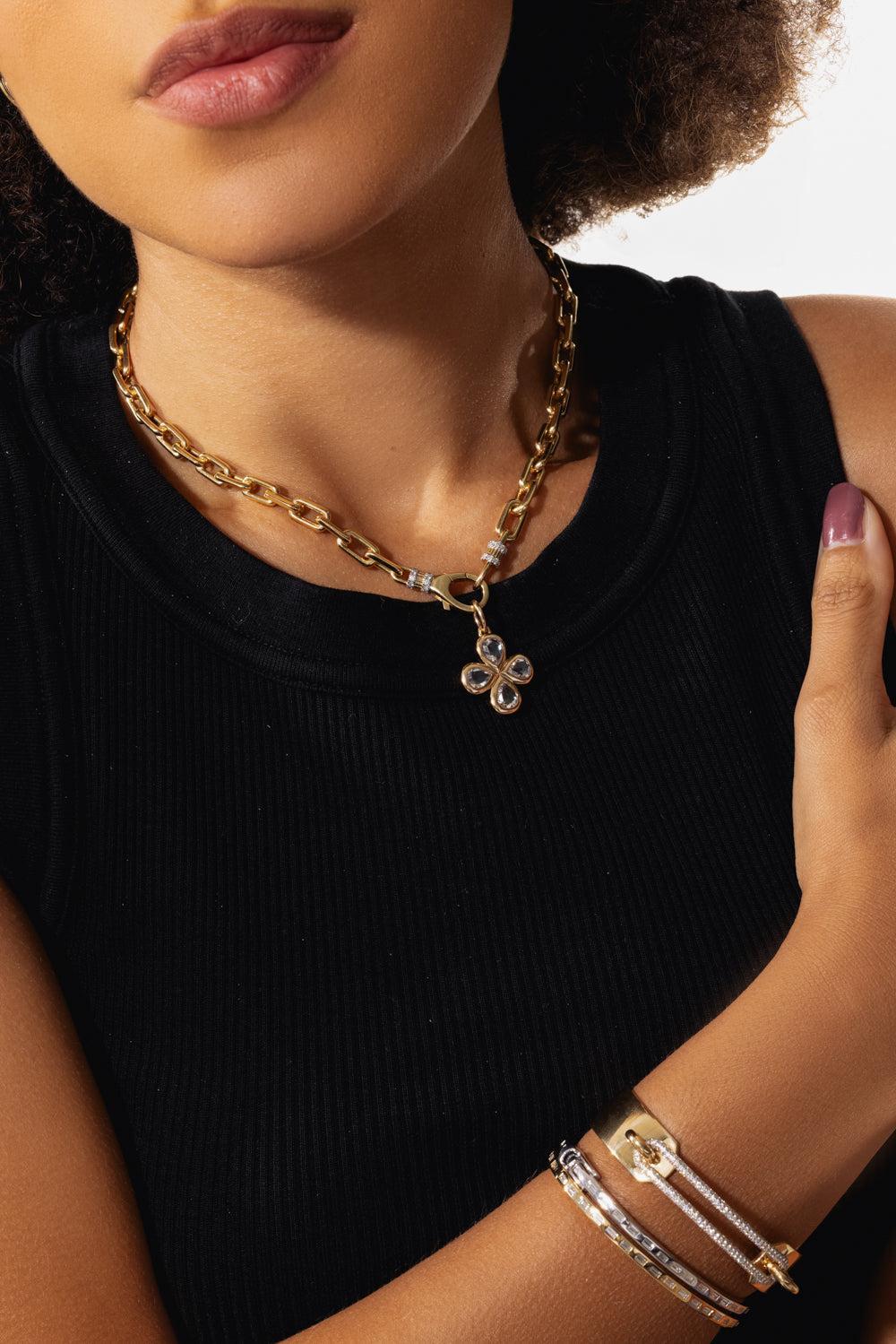 Diamond Rosemary Pendant-YELLOW GOLD-JEWELRYFINE JEWELPENDANT-SINGLE STONE