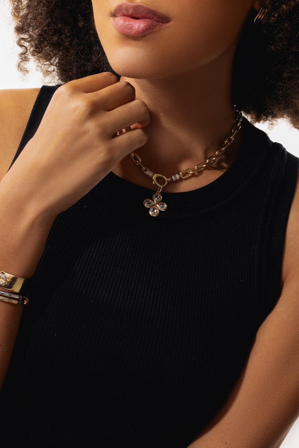 Diamond Rosemary Pendant-YELLOW GOLD-JEWELRYFINE JEWELPENDANT-SINGLE STONE