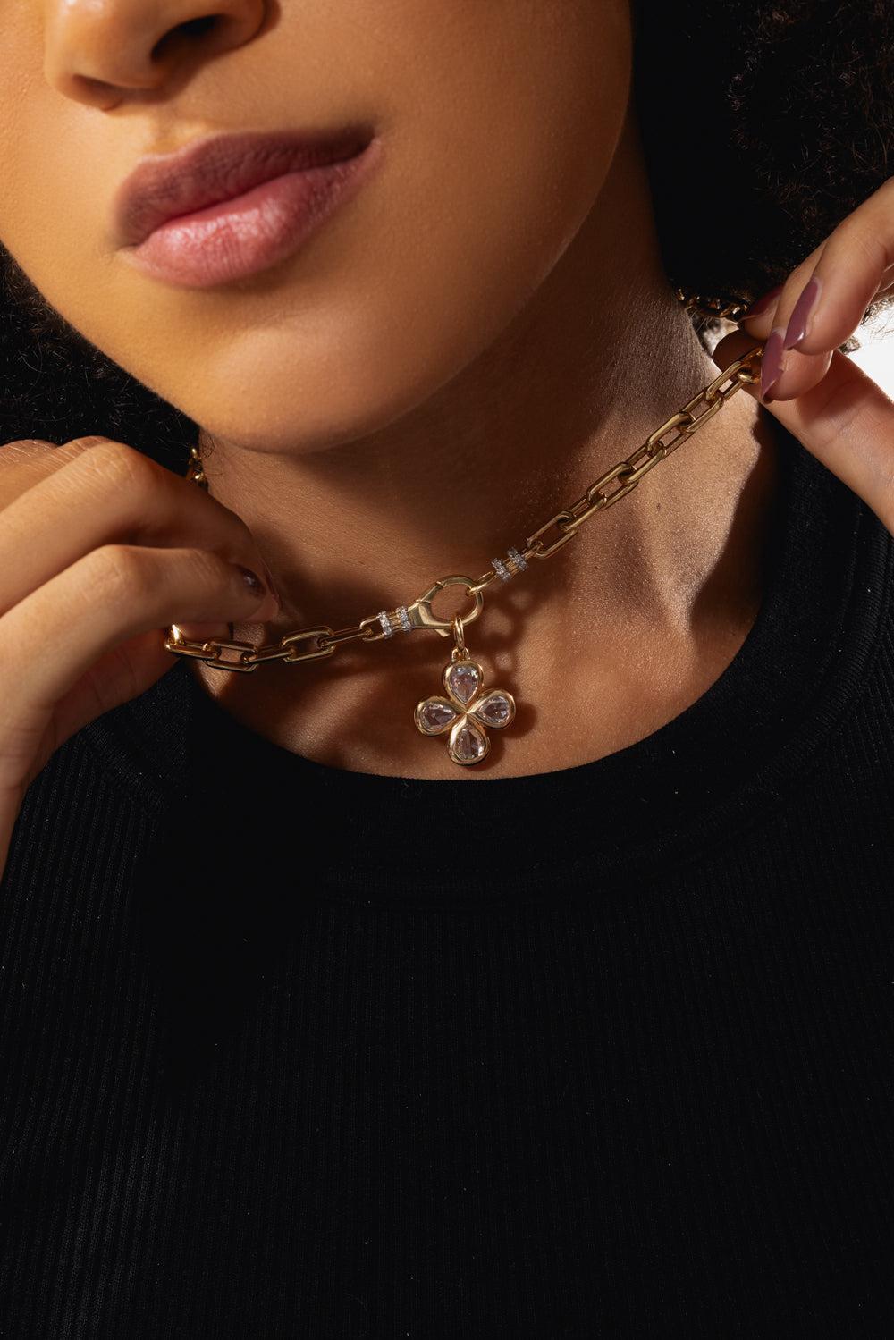 Diamond Rosemary Pendant-YELLOW GOLD-JEWELRYFINE JEWELPENDANT-SINGLE STONE