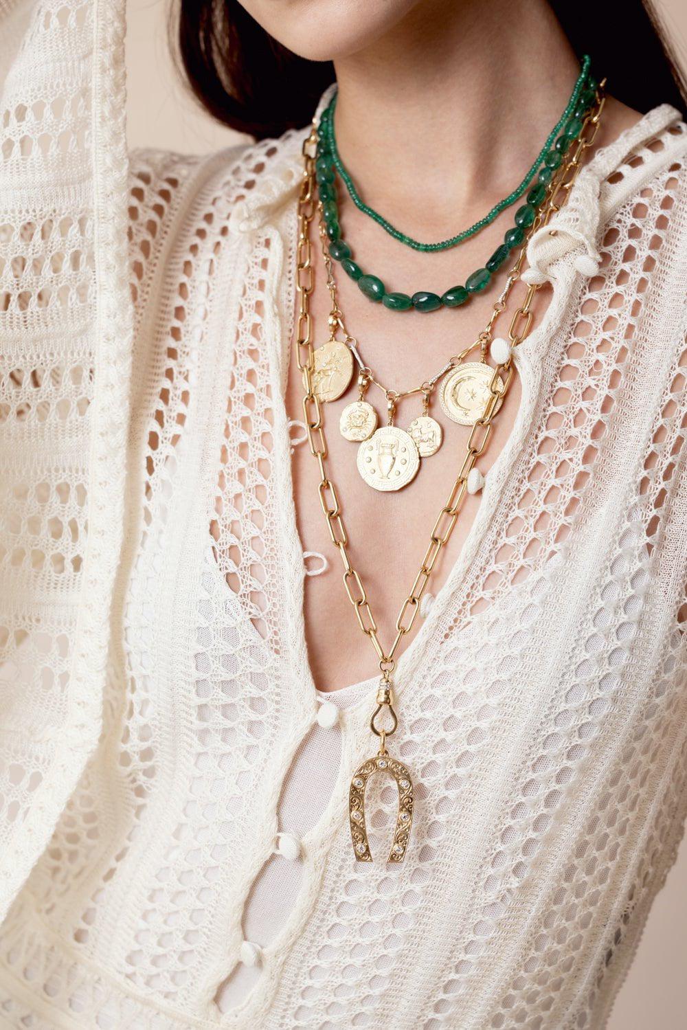 SINGLE STONE-Large Marilyn Pendant-YELLOW GOLD