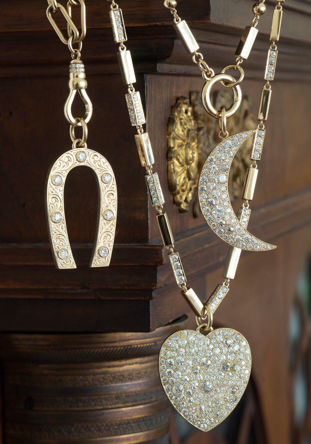 SINGLE STONE-Large Marilyn Pendant-YELLOW GOLD