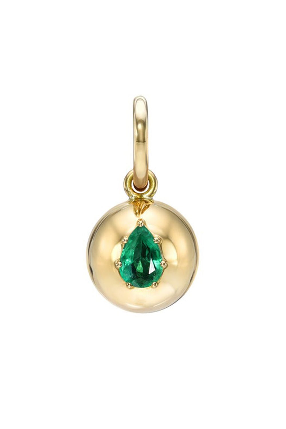 SINGLE STONE-Luna Emerald Pendant-YELLOW GOLD
