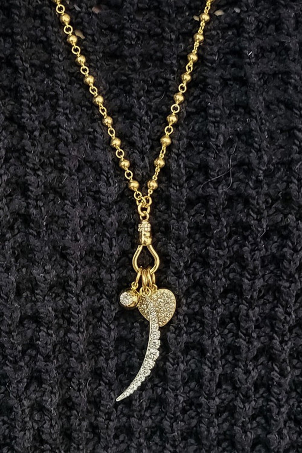 SINGLE STONE-Luna Pendant-YELLOW GOLD