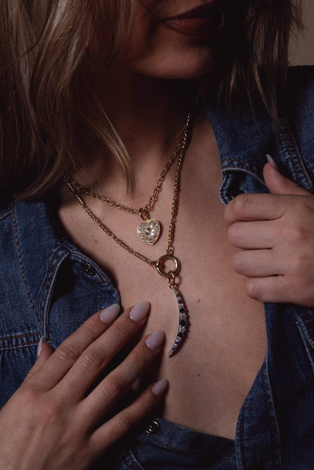 SINGLE STONE-Ophelia DS Pendant-YELLOW GOLD