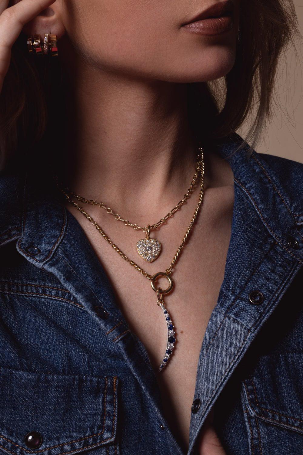 SINGLE STONE-Ophelia DS Pendant-YELLOW GOLD