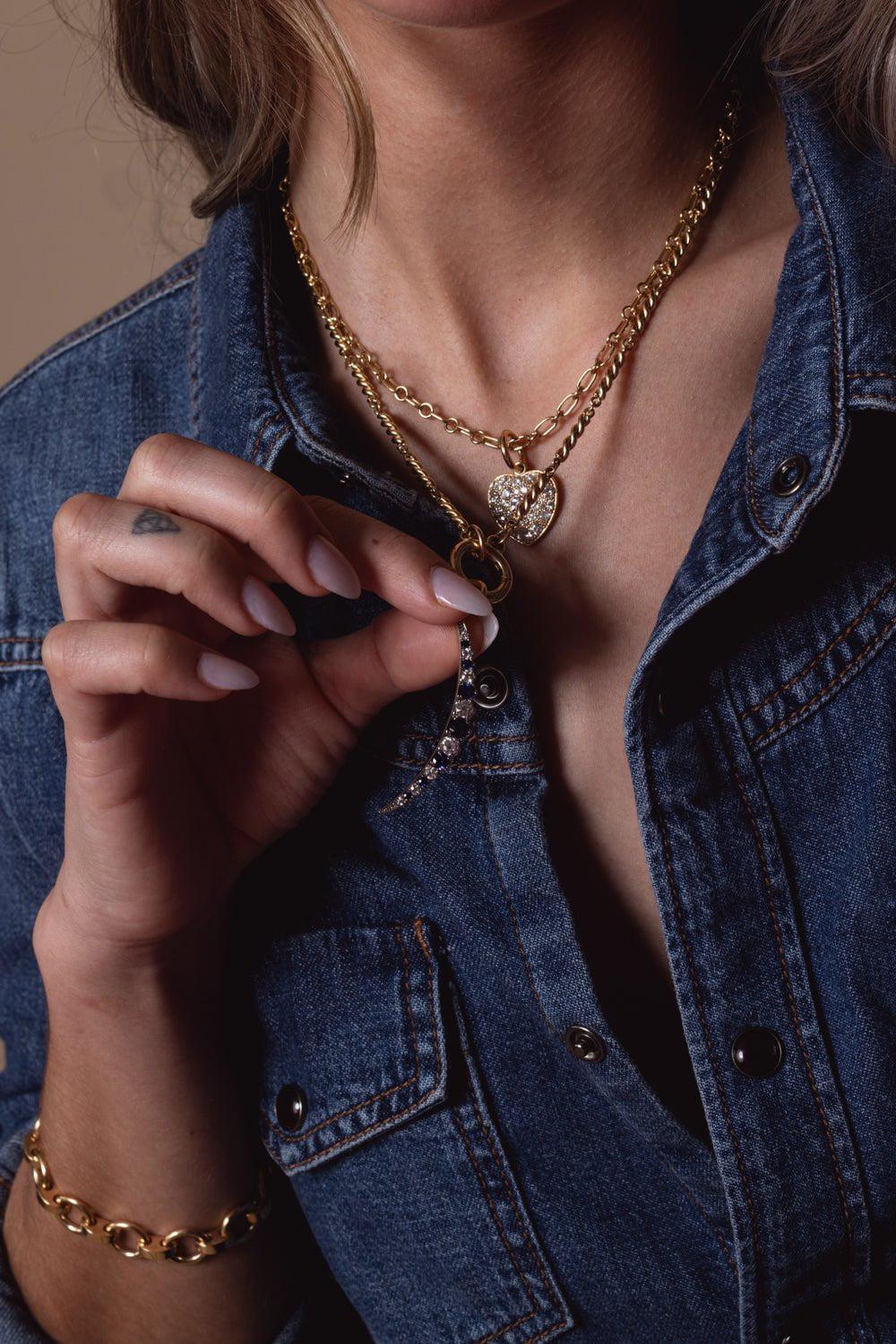 SINGLE STONE-Ophelia DS Pendant-YELLOW GOLD