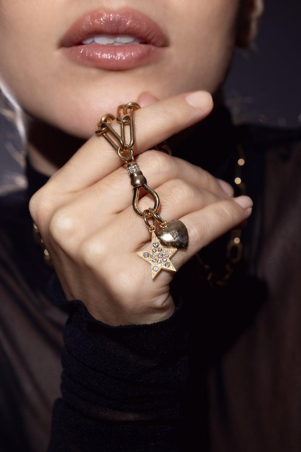 SINGLE STONE-Small Pave Kinsley Pendant-YELLOW GOLD