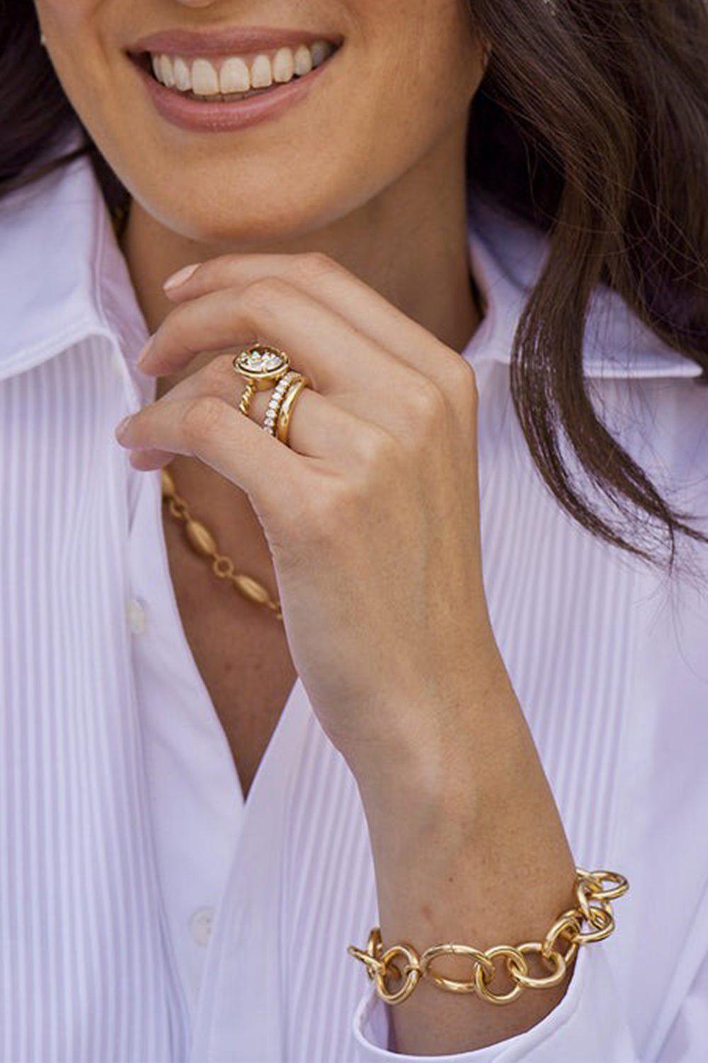 SINGLE STONE-Small Leda Ring-YELLOW GOLD