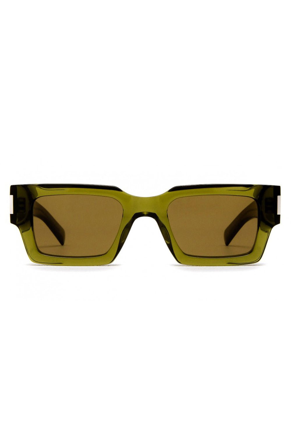 SAINT LAURENT-Rectangular Sunglasses - Green-GREEN/GREEN/BROWN