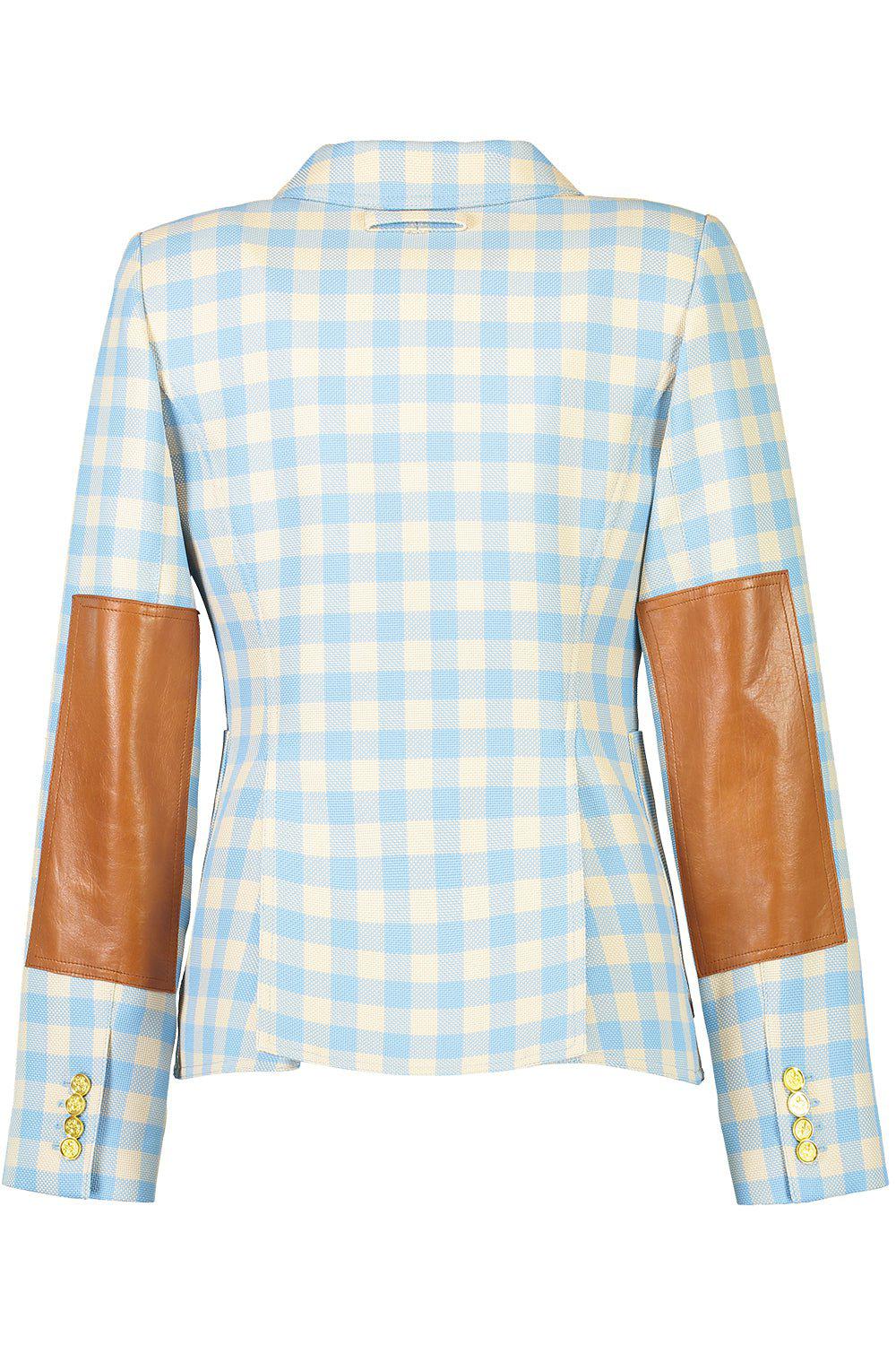 SMYTHE-Duchess Blazer - Cornflower Check-