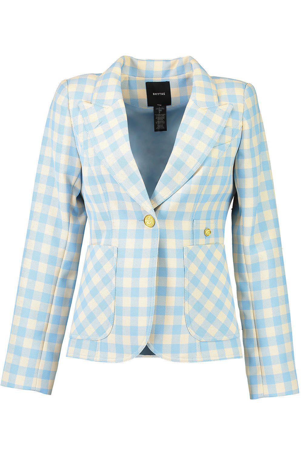 SMYTHE-Duchess Blazer - Cornflower Check-