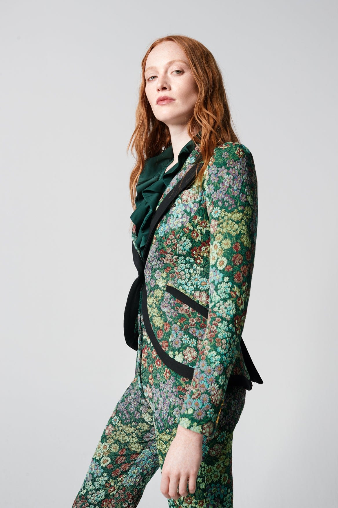SMYTHE-Taped Pouf Sleeve One Button Blazer-