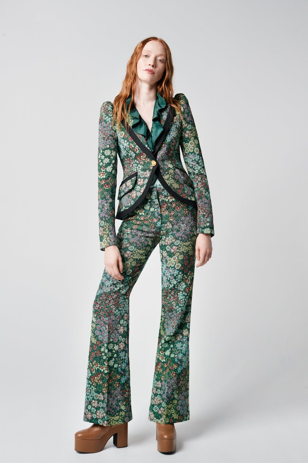 SMYTHE-Taped Pouf Sleeve One Button Blazer-