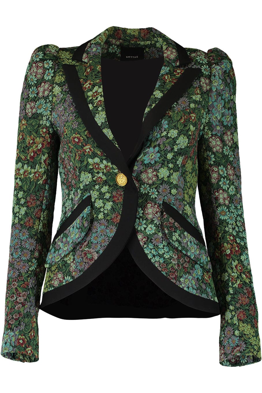 SMYTHE-Taped Pouf Sleeve One Button Blazer-