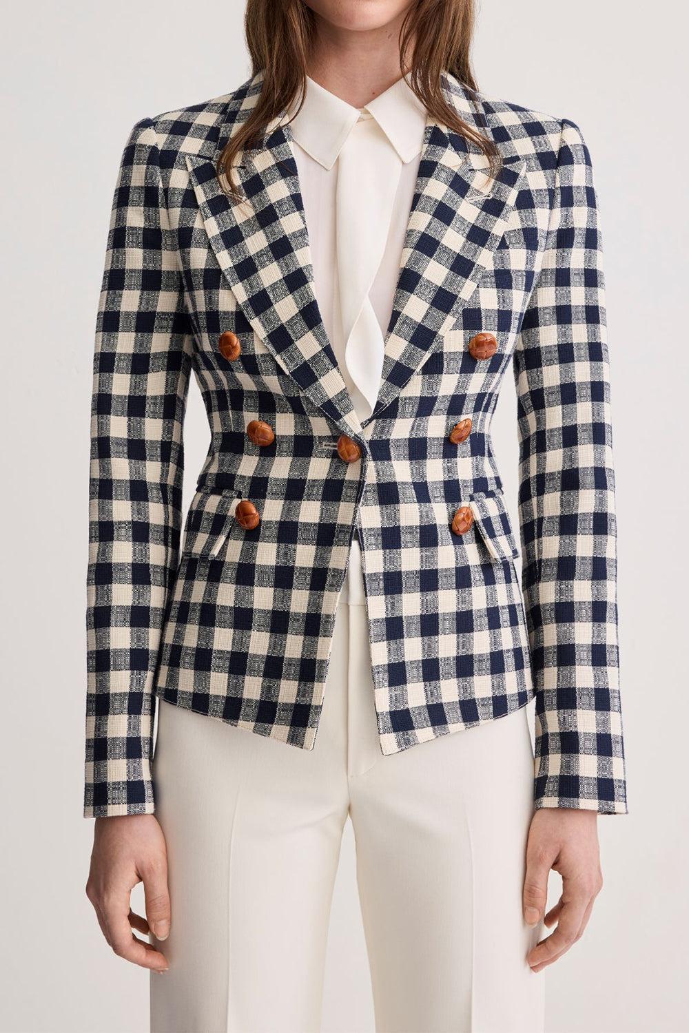  Mini Not a DB Blazer - Navy Check-NOVELTY-2-CLOTHINGJACKETBLAZERS-SMYTHE 