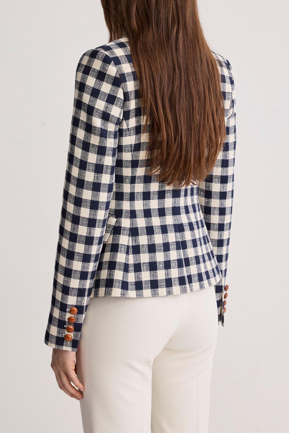 Mini Not a DB Blazer - Navy Check-NOVELTY-2-CLOTHINGJACKETBLAZERS-SMYTHE
