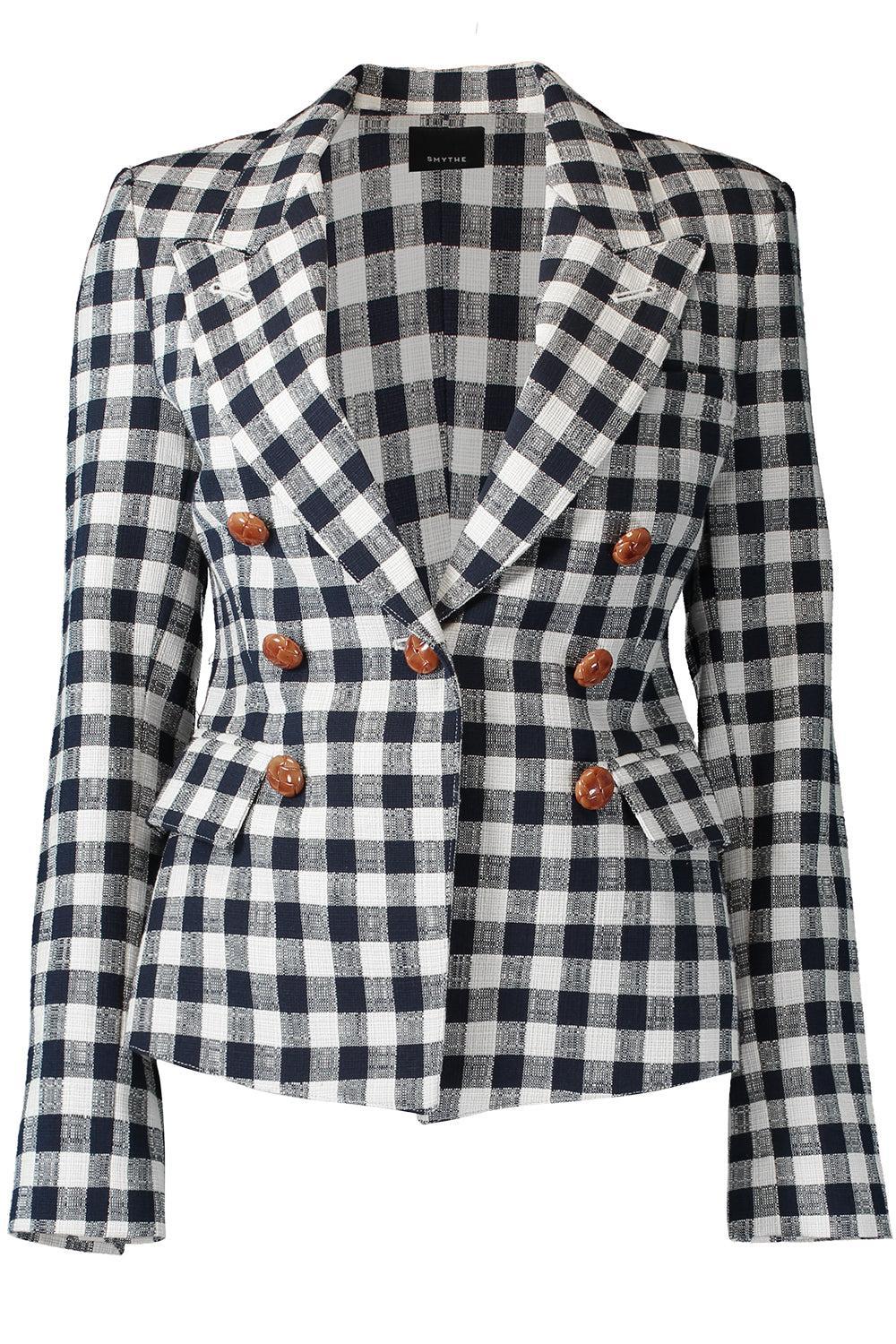 Mini Not a DB Blazer - Navy Check-NOVELTY-2-CLOTHINGJACKETBLAZERS-SMYTHE