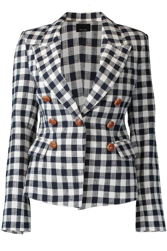 Mini Not a DB Blazer - Navy Check-NOVELTY-2-CLOTHINGJACKETBLAZERS-SMYTHE
