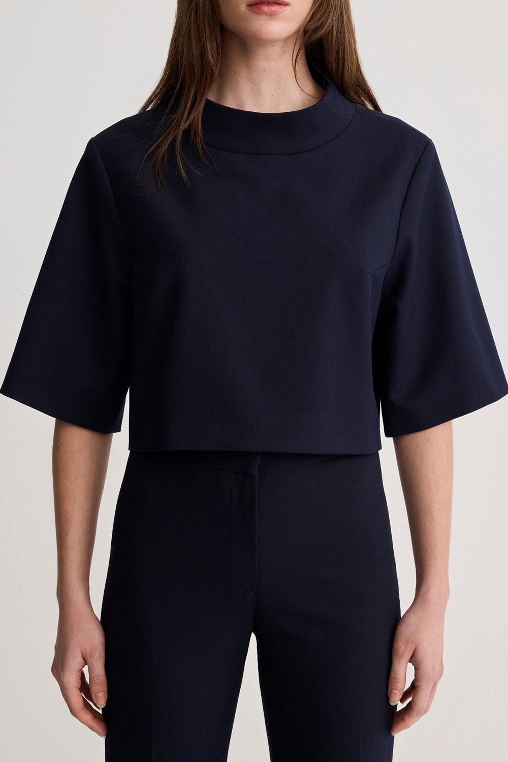 Portrait Collar Top-BLUE-XS-CLOTHINGTOPKNITS-SMYTHE